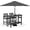 Grey, variant on SERWALL 4 Pieces Outdoor Bar Table Set with 9ft Umbrella, HDPE Outdoor Bar Height Table Set with Patio Umbrella, Brown