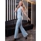 thumbnail image 4 of Conjunto Fashion 2 Piezas, Top Sin Mangas con Botones y Pantalón Ajustado con Corte Flare para Mujer, 4 of 5