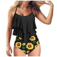 thumbnail image 3 of TIMIFIS Womens Tankini Swimsuits Ruffled Tank Top Tummy Control Floral Modest Swimwear High Waisted Bikini Two Piece Bathing Suits, 3 of 5