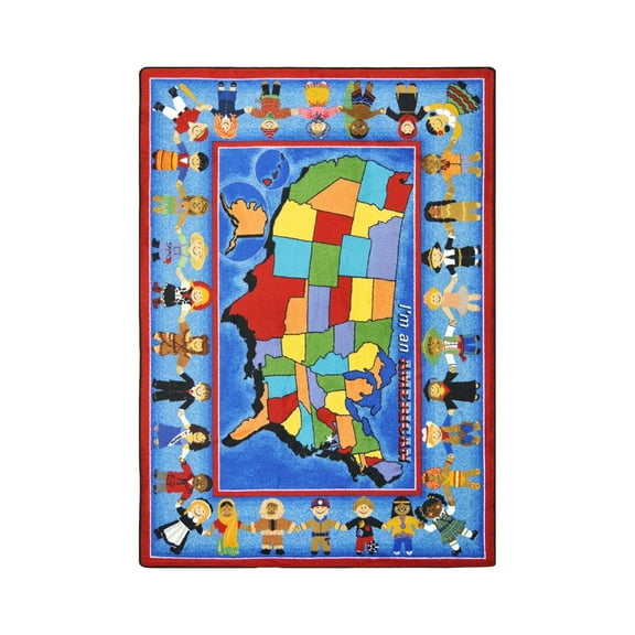 I'm An American 7'8" x 10'9" Area Rug In Color Multi