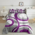 thumbnail image 1 of Erosebridal Abstract Circle Spiral Bedding Twin Comforter Set, Gray Purple Down Comforter, Geometry Room Decor Microfiber 2-Piece, 1 of 8