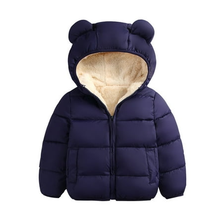 

mlpeerw Infant Kids Baby Boys Girls 3D Ears Hooded Coat Jacket Winter Toddler Thick Warm Outwear