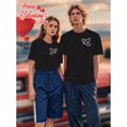 thumbnail image 1 of Valentine's Day Matching Couple T-Shirts - His & Hers, Casual & Sporty, Round Neck Short Sleeve withCamisetas para mujer, lindas camisetas con estampado gráfico, de manga corta, estilo casual, para ve, 1 of 7