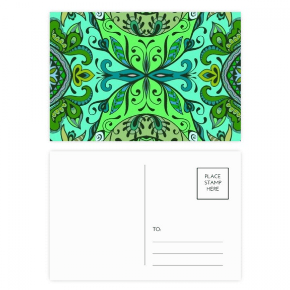 european style flowers lines pattern postcard set birthday mailing thanks greeting card
