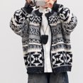 thumbnail image 4 of HUAXUN-Boys' Loose Knitted Cardigan Sweater (Autumn & Winter) - Big Kids' Cotton - blend Loose Knitted Coat, Kids' Warm Outerwear Top(Black,6-7Years), 4 of 5