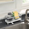 thumbnail image 3 of SunnyPoint Never Rust Aluminum Utensil, Sink Cleaning Tools Holder for Kitchen Sink with Drain Board; Dish Wand, Sponge, Soap Dispenser, Utensil Organizer Caddy (WHT), 3 of 5