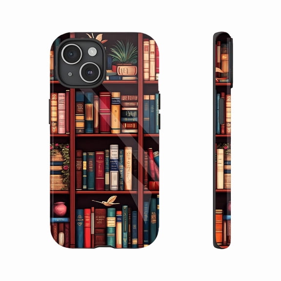 Chic Bookshelf Design Phone Case for Booklovers & Minimalists, Durable & Shockproof, Compatible with iPhone 11/12/13/14/15/16 (Pro Max/Plus)