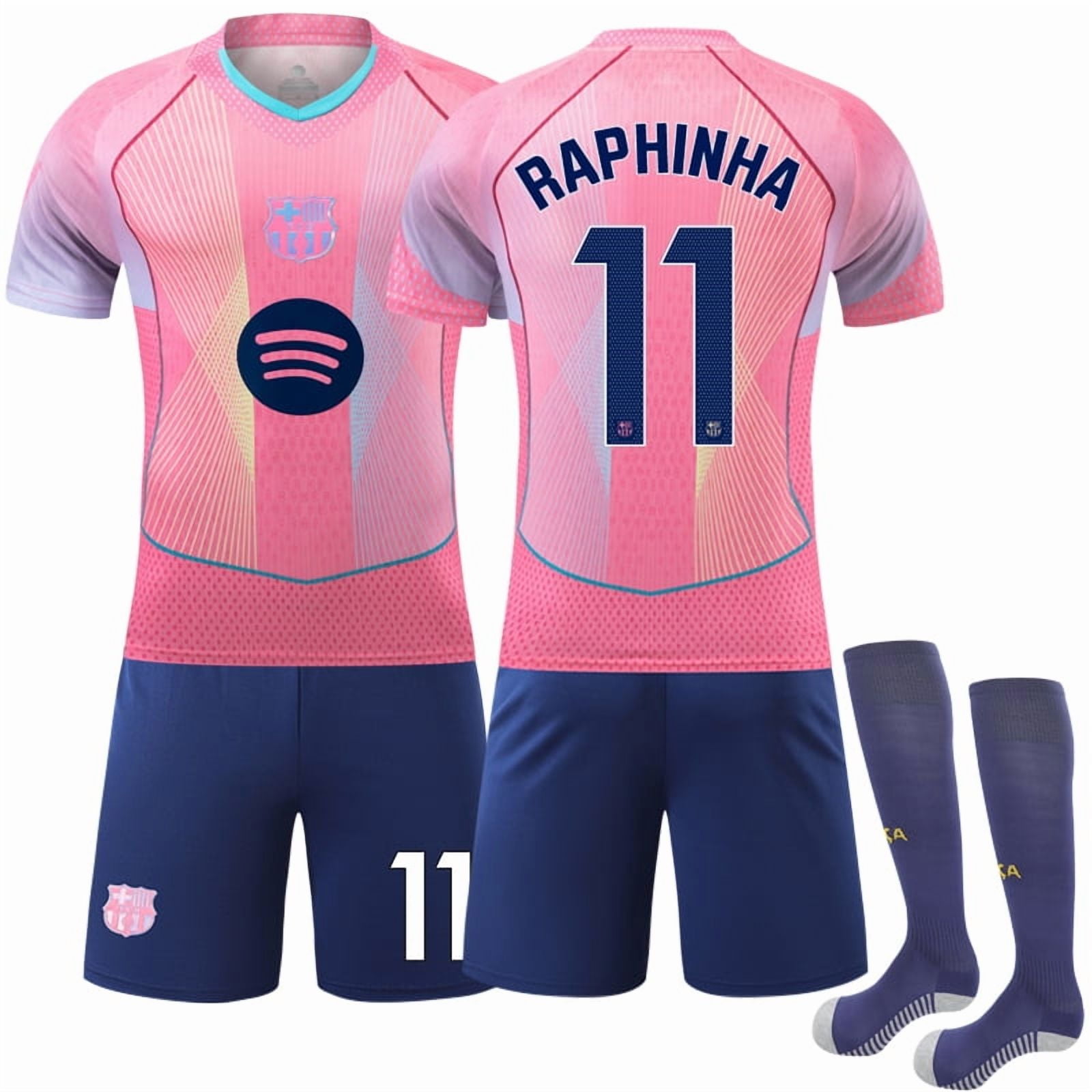 2526 Barcelona Special Edition Pink Soccer Uniform No. 11 Raphinha