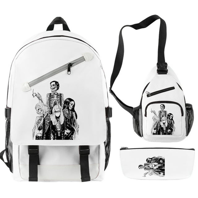 Juego de 3 carteras casuales Maneskins para niños, espalda escolar