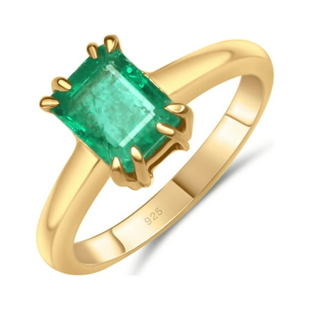 Exquisite Sterling Silver Engagement Ring with Genuine Zambian Emerald - 1.5 cts of Natural Elegance by Kirti Gems
