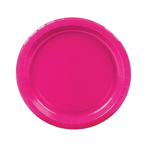 Hot Pink 7" Paper Plate (24Pc) - Party Supplies - 24 Pieces