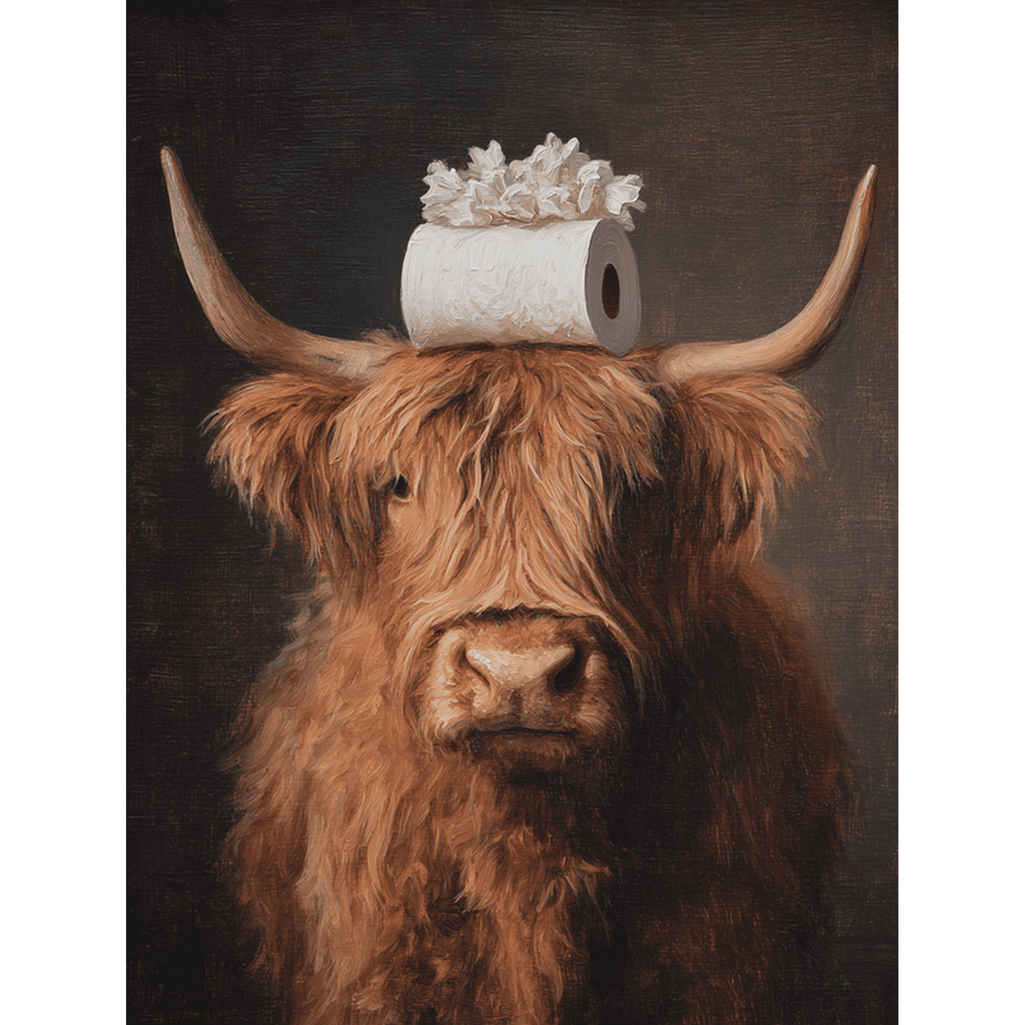 Highland Cow Wall Art Canvas Print, Perfect for Living Room Bedroom Office Home Decor, Farmhouse Kitchen Rustic Bar Wall Decoration