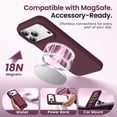 thumbnail image 3 of ouhos for iPhone 18 Pro Magnetic Silicone Case, Built-in Screen Protector, Full Camera Lens Protection, Shockproof Drop Resistant Slim Phone Cover, Burgundy, 3 of 7