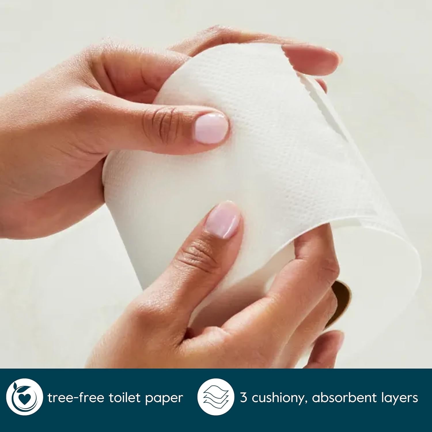 Toilet Paper Tree Free & Septic  Bath Tissue, Ultra Soft, Durable, & Absorbent 3 Ply Sheets (1 Roll = 44.4 sq ft) Bulk Toilet Paper (Pack of 18 Rolls)
