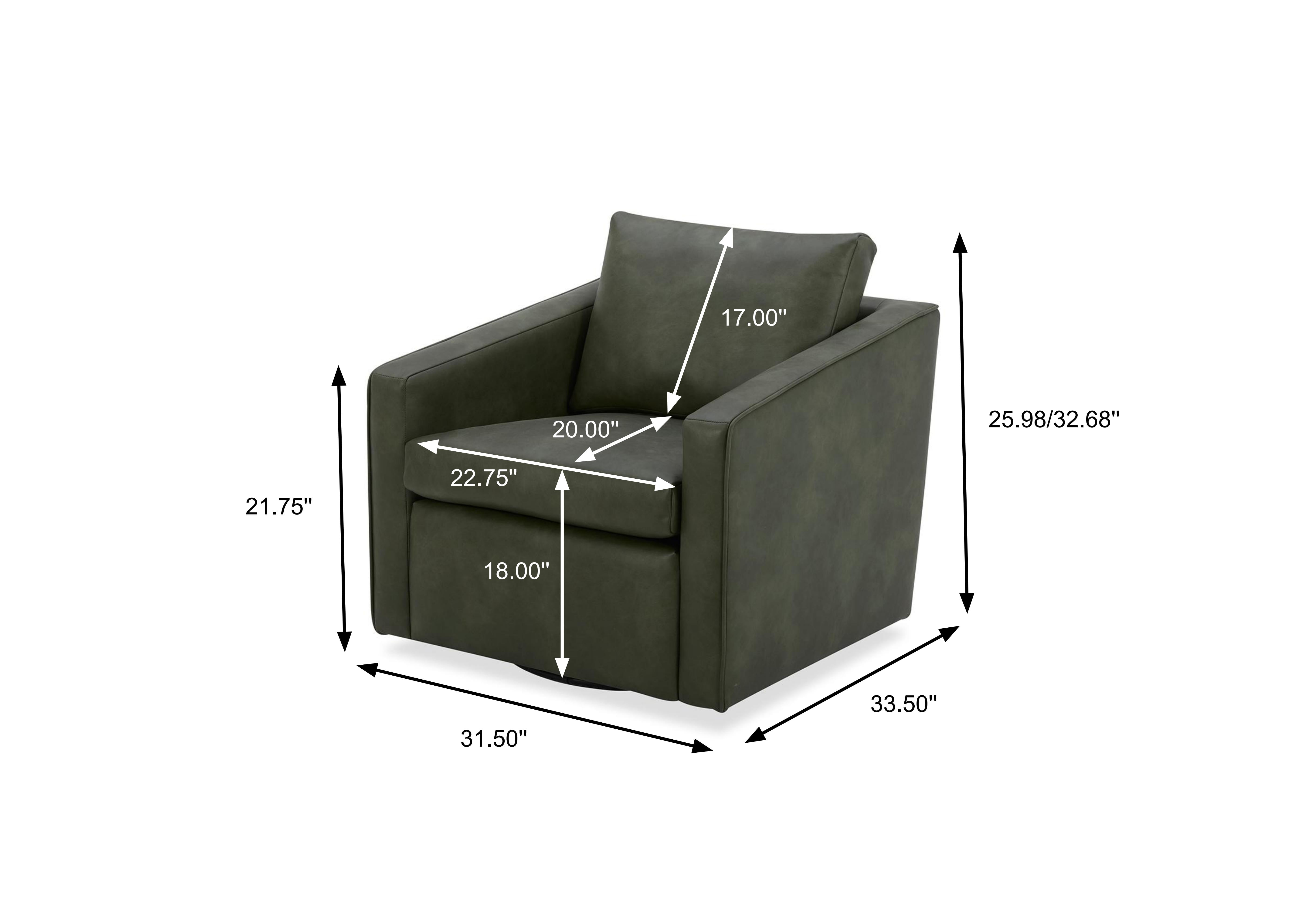 Better Homes & Gardens Steele Swivel Accent Chair, Olive Faux Leather