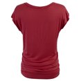 thumbnail image 3 of KOGMO Womens Short Sleeve Solid Basic Tunic Top Tee with Side Shirring, 3 of 6