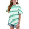 thumbnail image 3 of Oversized Tee Shirt for Kids Loose Fit T Shirts Short Sleeve Crew Neck Striped Graphic Tunic Tops for Teen Girl Boy, 3 of 7