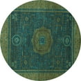 thumbnail image 1 of Ahgly Company Indoor Round Abstract Light Blue Modern Area Rugs, 7' Round, 1 of 4