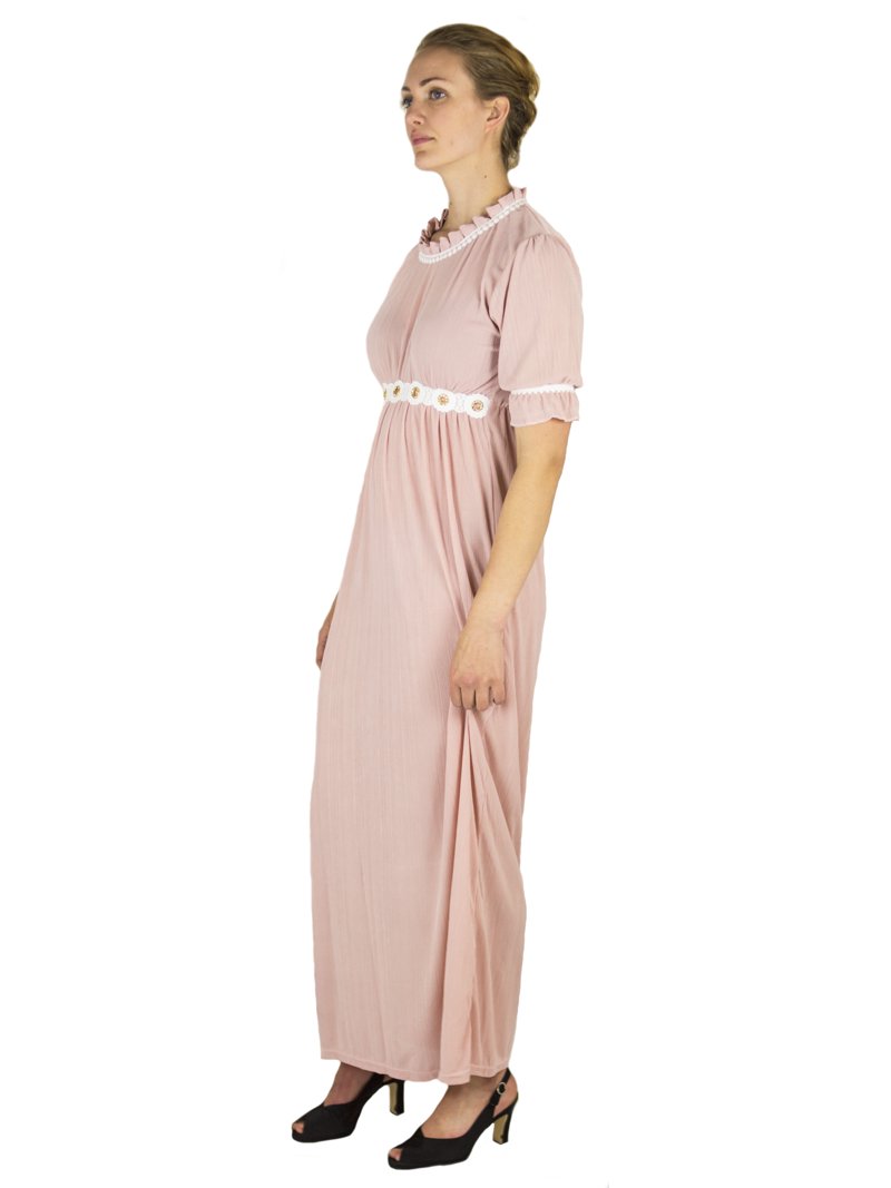 Sakkas Isabis Womens Casual Long Lace Modest Dress with Short Sleeves  Stretchy - Pink - Medium - Walmart.com