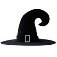 thumbnail image 1 of 1 sombrero de bruja con cuerno curvo para adultos, vestido de fiesta, sombrero de cuerno curvo de terciopelo dorado, sombrero de bruja elfo, 1 of 5