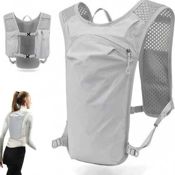 BTideas Running Hydration Vest Backpack,Running Water Vest for Women and Men,for Hiking Cycling,Gray