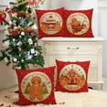 thumbnail image 4 of Merry Christmas Gingerbread Man House Decorative Throw Pillow Cover 18x18 Set of 4, Xmas Red Polka Dot Coffee Welcome Home Decorations, Winter Happy Cushion Case Decor for Sofa Couch, 4 of 6