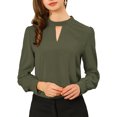 thumbnail image 1 of AllegK Dde San Patricio profesional Blusas de gade manlarcon cuello alto elegante pamujer Verde oscuro M, 1 of 6