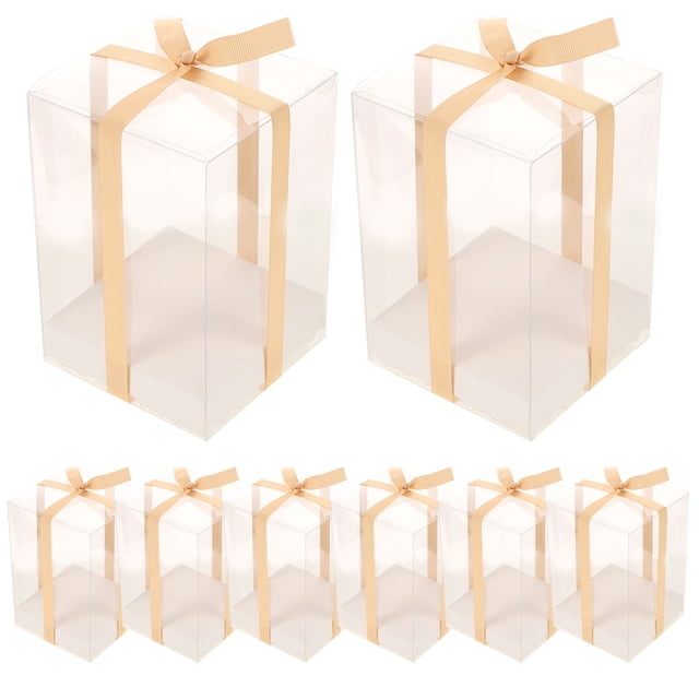 WEUVEB 1Jgo Caja Cubo Transparente Para Regalos Con Plegable Sin En PVC Flexible