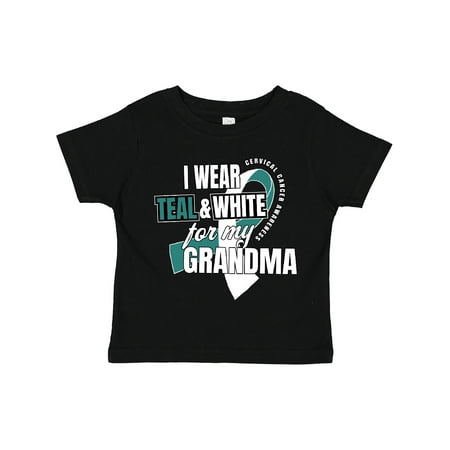 

Inktastic I Wear Teal and White for My Grandma Cervical Cancer Awareness Gift Toddler Boy or Toddler Girl T-Shirt