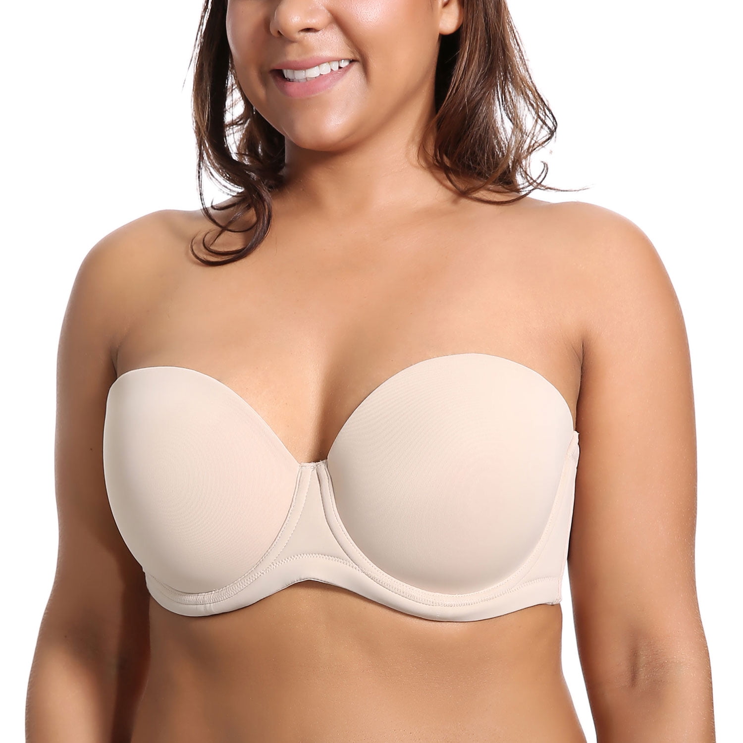 DELIMIRA Women's Underwire Support Convertible Strapless Bra Plus Size Multi-Way 