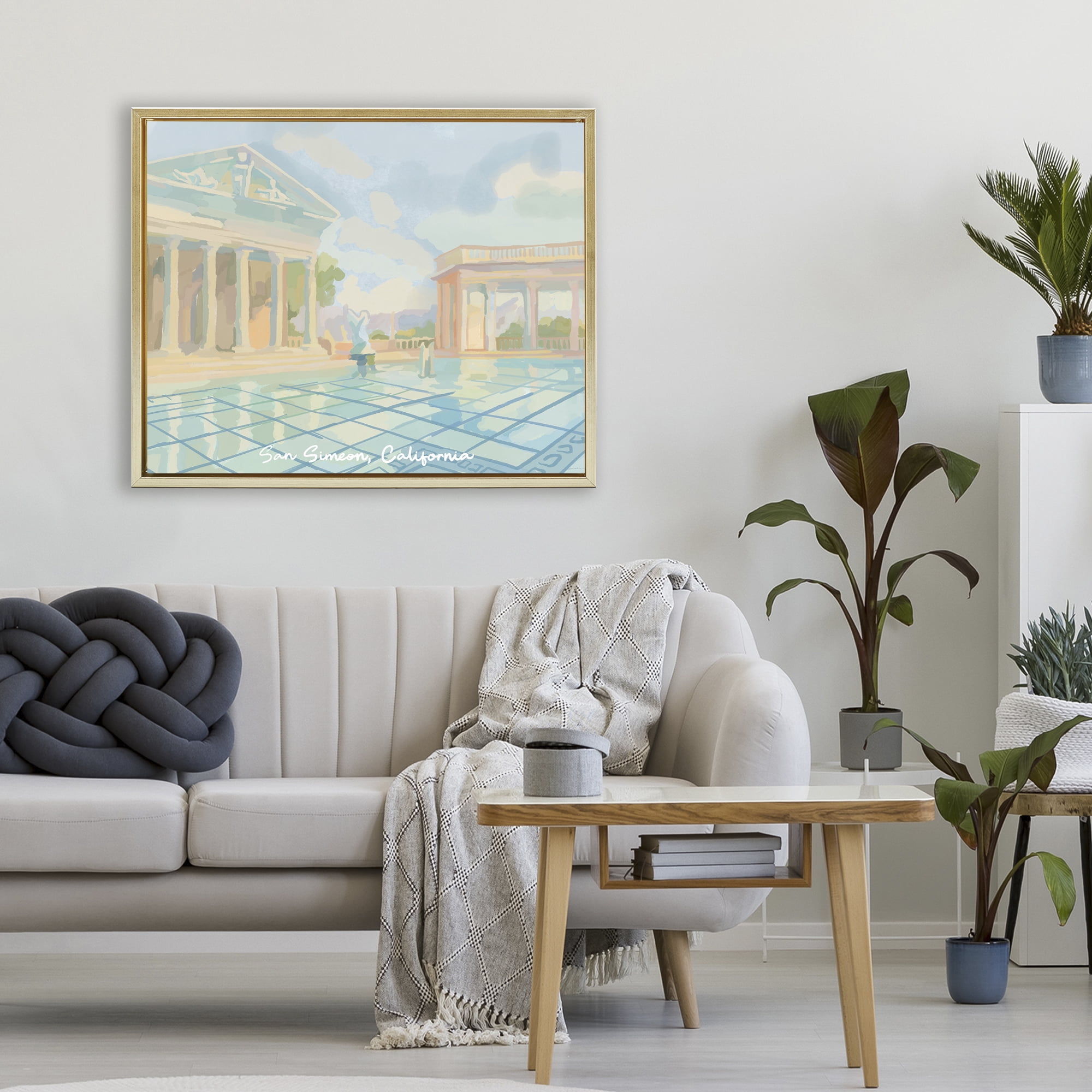 Stupell Industries San Simeon California Gold Framed Floater Canvas Wall Art, design by Amelia Noyes
