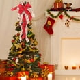 thumbnail image 6 of Gustave Christmas Tree Topper Bow 34x12 Inch Large Christmas Wreath Bow Xmas Tree Ribbon Topper Ornaments for Holiday Wedding Home Party Decoration, 6 of 8