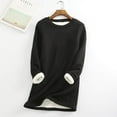 thumbnail image 2 of BFHHYA Girls Sherpa Fleece Pullover Top Long Sleeve Crew Neck Mid-Length Sweatshirt Warm Basic Top for Fall Winter Lounging (5-14Y), 2 of 3