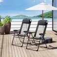 thumbnail image 2 of Outsunny Set of 4 Portable Folding Recliner, Black, 2 of 10