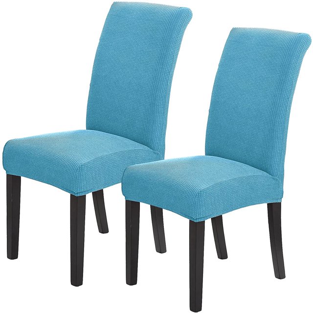 Stretch Chair Covers for Dining Room Set of 2, Removable Washable Dining Room Chair Covers, Dining Chair Slipcovers Seat Protector, Great Decoration for Home and Banquet (Dusty Blue, 2 Pack)