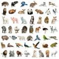 thumbnail image 2 of 50 pegatinas de animales para niños, pegatinas de animales con foto real, impermeables, portátiles con bolsa sellada, 2 of 4