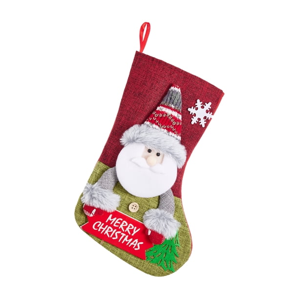 Sunloudy Medias navideñas Muñeco de nieve Ciervos de dibujos animados Adorno para árbol de Navidad Bolsa de regalo Decoración para fiestas Sunloudy Moda