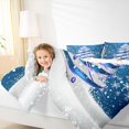 thumbnail image 4 of Manfei Girly Blue Tree Queen Comforter Set, Cartoon Winter Snowflake Bedding Sets, Merry Christmas Theme Reversible Bedding Comforter Set, Luxury Bedroom Decor, 3 Pieces, 4 of 8