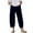Black, variant on WIZUTIZ Wide Leg Linen Pants for Women Capris Breathable Leisure Relaxed Fit Wide Leg Cropped pants Elastic Stretch Mid Rise Summer Pants Solid Cut Off with Pockets Cropped pants Swim Party Green