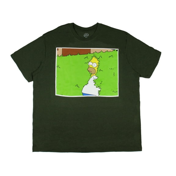 The Simpsons Men's Homer Backing Into The Bushes Adult Short Sleeve T-Shirt