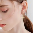 thumbnail image 3 of WILLBEST Paquete De Aretes Mujer Haiaiso 3 Pares De Pendientes De Acero Inoxidable Clásicos De Oro Rosa, Oro, Plata, Pendientes Colgantes, Joyería Minimalista Para Mujer, 3 of 5