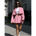 thumbnail image 4 of Conjunto de dos piezas de falda rosa, Blazer corto, chaqueta con cuello vuelto Y2K, minifalda de línea Ultra A, novedad, 4 of 5