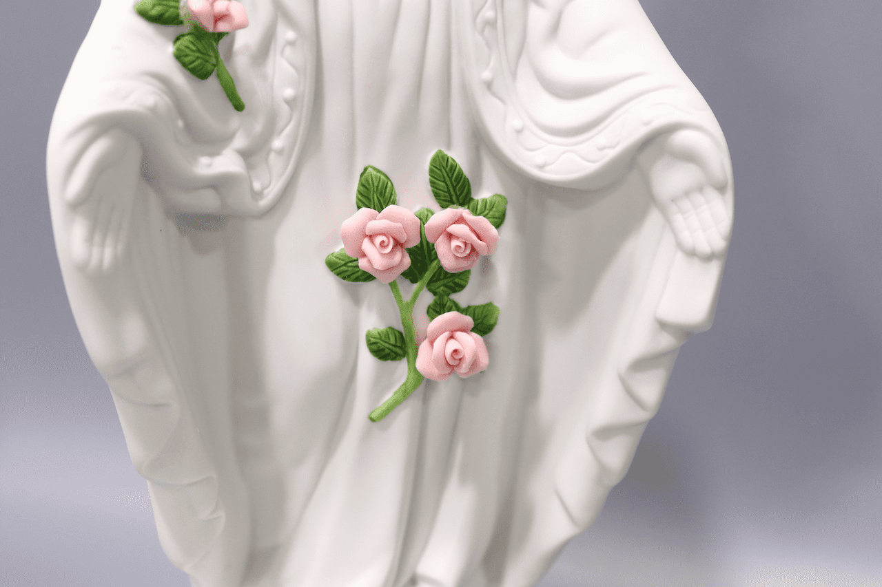 Roman 45434 - 12" Bisque Porcelain Electric Table Top Lady of Grace Night Light (45434)