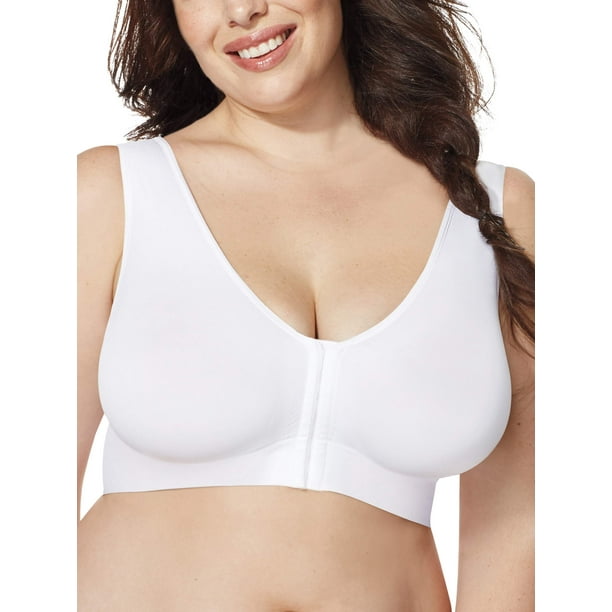Just My Size Women's Plus Size Pure Comfort FrontClose Wirefree Bra