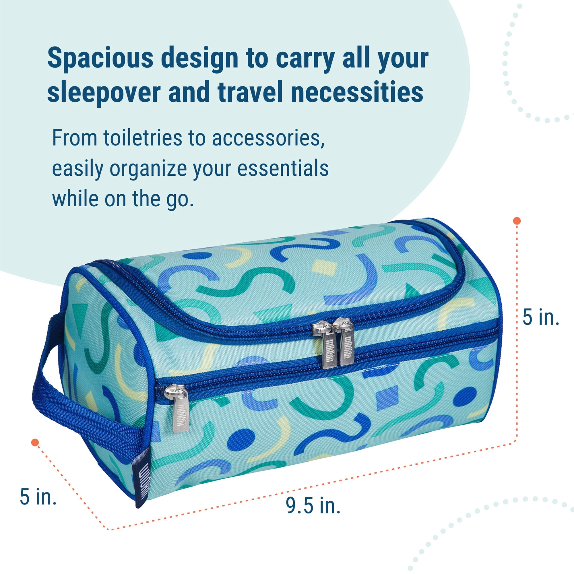 Wildkin Kids Travel Toiletry Bag (Confetti Blue)