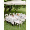 thumbnail image 4 of Outdoor Tablecloth with Umbrella Hole for Patio/Picnic/Party/Camping, Beige Floral Waterproof Table Cloth Rectangle Table Cover Washable, Spring Summer Botanical Flowers (60"x 84"), 4 of 8
