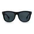 thumbnail image 3 of Curved Concave Face Oversized Horn Rim Plastic Retro Sunglasses All Black, 3 of 7