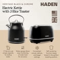 thumbnail image 2 of Haden Heritage 2 Slice Wide Toaster & Electric Water Kettle, Black & Chrome, 2 of 12