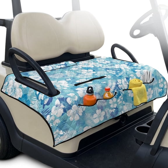 HUIACONG Blue Flowers Golf Cart Covers Seat Comfortable Portable Golf Cart Covers Seat Club Car Easy to Install Non-Slip Fit Most Cars EZGO Yamaha Club Car