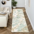 thumbnail image 4 of DEXDE 2x6 Runner Rug Washable Modern Abstract Non Slip Low Pile Throw Rugs Soft Indoor Carpet for Hallway Kitchen Bedroom Bathroom Laundry Entrance,Blue Bedside Living Room, Green, 4 of 8